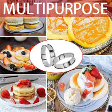 12er-Pack Muffinringe 3,15 Zoll, Crumpet-Ringe Aus Edelstahl, Doppelt Gerollte Törtchenringe, Formen für Backen, Runder Gebäckring
