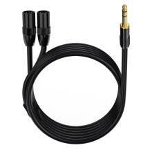 Prise Mâle TRS 6,35 mm Vers 2 Microphones Doubles XLR Mâles Adaptateur de Convertisseur Audio Stéréo Asymétrique Câble Divisé en Y Cordon-B