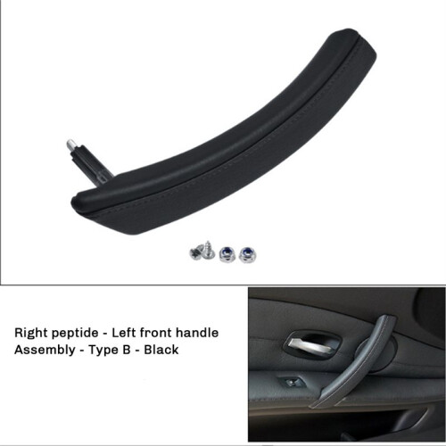 Car Left Side Front Door Inner Pull Handle Armrest Cover Assembly 51416983667 for  E60 E61 2006-2010 RHD Black 2
