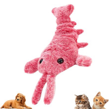 Floppy Lobster Hundleksaker Plysch Jumping Interactive Toy Motion Activated Moving Pet Toy, Plysh Pet Chew Toy,A