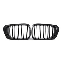 Front Bumper Kidney Grill Replacement Dual Slat Grilles for E46 1999-2006 3 Series 2Dr Carbon Fiber
