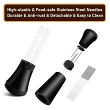 WDT Tools Espresso Puck Screen - Entonnoir Doseur de 54 mm et Aiguilles en Acier Inoxydable Outil de Distribution D'Agitateur à Café
