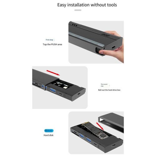 Multifunctionele M.2 Harde Schijfbehuizing Ondersteunt TF/-Kaart NVME/NGFF-Protocol Solid State Drive-Behuizing-B 1