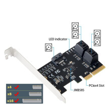 5 Port III PCIE X4 to 3.0 PCI Express Converter Computer Hard Disk Expansion Card Adapter JMB585 Chip
