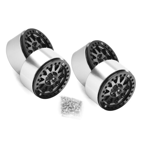 Jantes de Roda Beadlock de 2,2 Polegadas em Liga Resistente para 1:10 RC Crawler SCX10 -4 4 Unidades Conjunto Prata 1