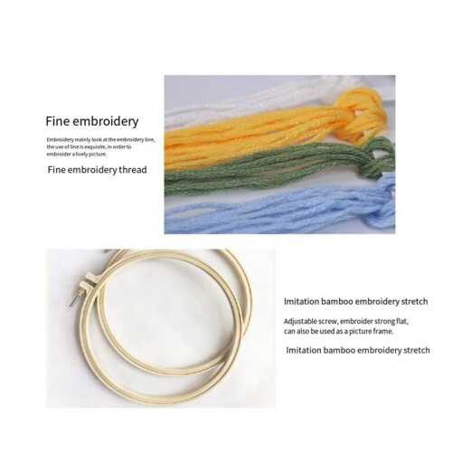 Embroidery Kit for Beginners and Embroidery Enthusiasts Includes Floral Landscape with Thread Needles,C 1