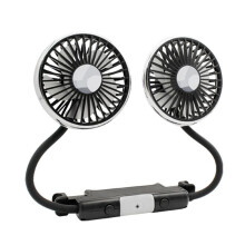 Wentylator Samochodowy na Tylne Siedzenie,Wentylator Samochodowy z Podwójnym Wężem Diodami LED,Przenośny Wentylator USB Samochodu,Wentylatory