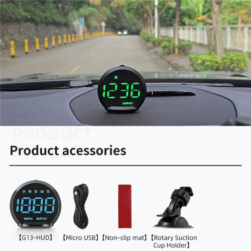 G13 Car GPS - Display HUD Speedometer Digital Clock HD - Universal