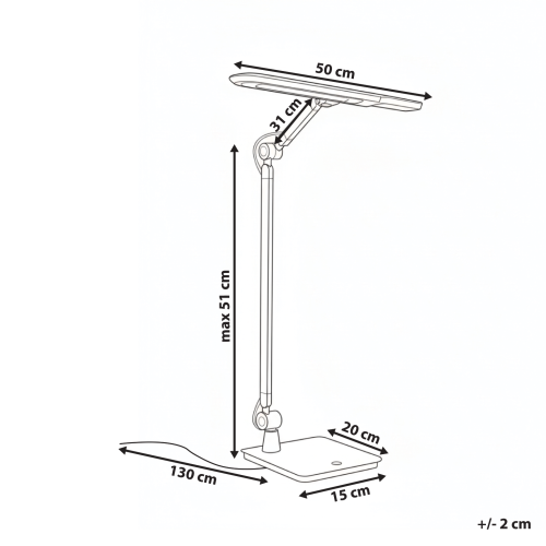 Beliani LED Desk Lamp SERPENS with Dimmer Grey 2