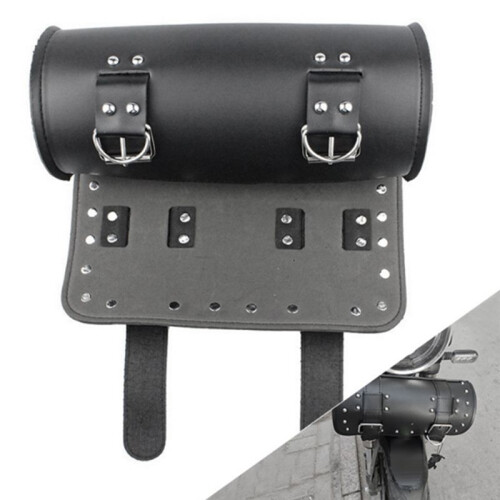 Universal Motorcycle PU Leather Tool Bag Front Fork Handlebar Saddlebag Roll  Racing Tail  Storage 1
