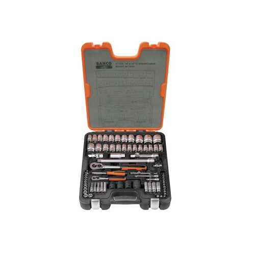 Bahco Bahco S800 1/4 & 1/2in Drive Socket Set, 77 Piece