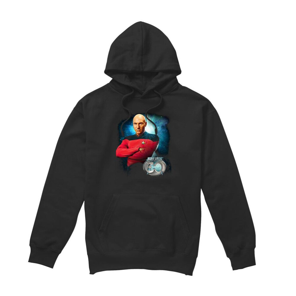 Star Trek (L, ) Mens 30 Jean-Luc Picard Hoodie Black