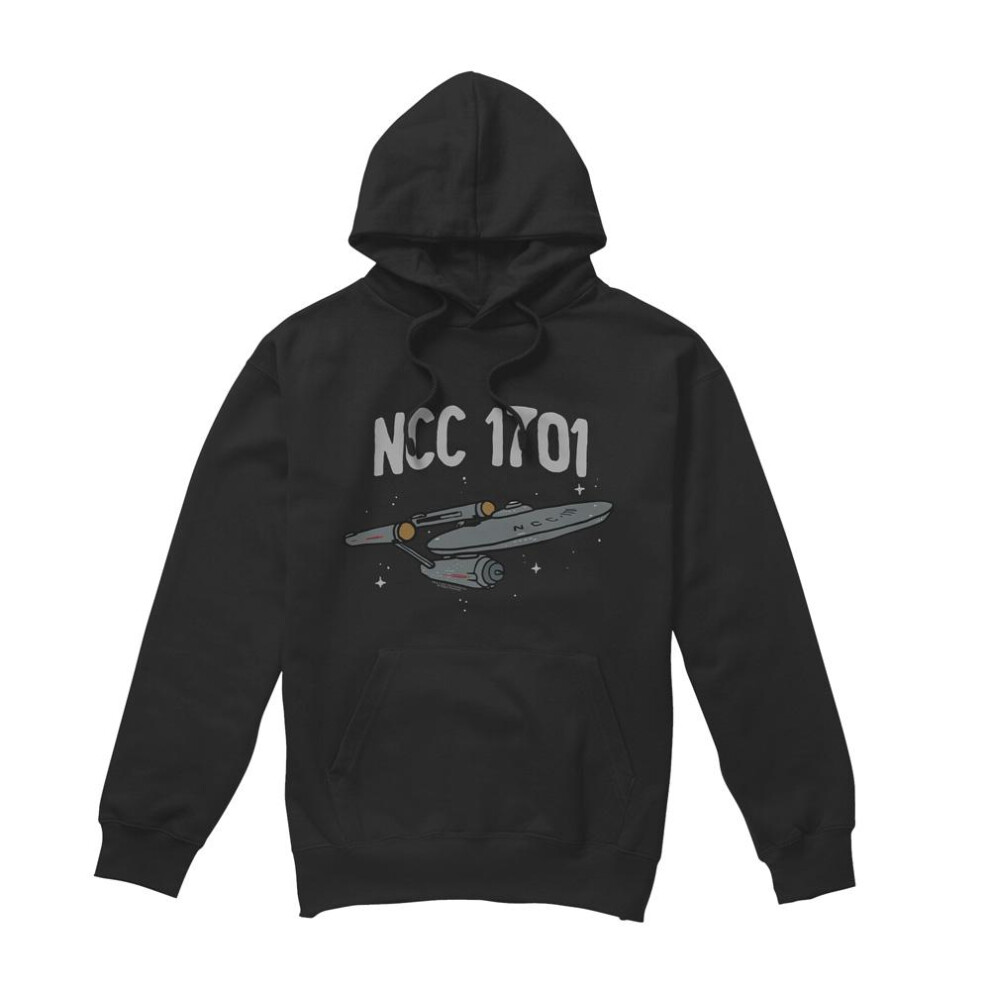 Star Trek (Xxl, ) Mens The First Enterprise Hoodie Black