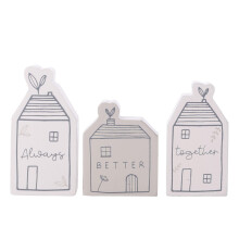 Celebrations Moments Better Together Houses Plaque (Pack of 3)