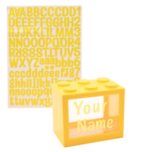 (One Size, Yellow) Celebrations Bank Blox Personalisable Alphabet Money Pot Set