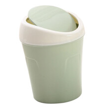 Mini-Plastik-Desktop-Mülleimer Grüner Schwenkdeckel