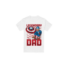 (3XL, White) Captain America Mens Legendary Dad America T-Shirt