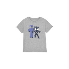 (7-8 Years, Sport Heather) Black Panther Childrens/Kids Cute 1st Birthday T-Shirt
