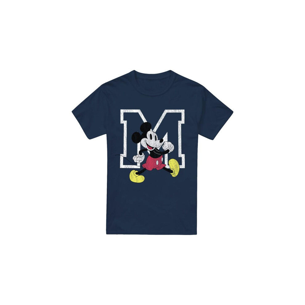 Disney (Xxl, Navy) Mens Mickey Mouse Classic Walk T-Shirt Blue,Multicoloured