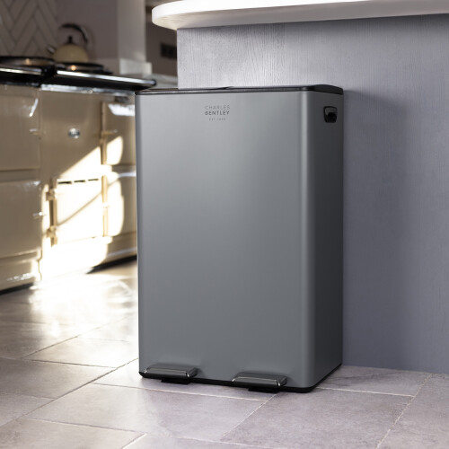 Charles Bentley Charles Bentley Kitchen Pedal Bin Double Compartment 60L Steel, 60 Litre 2