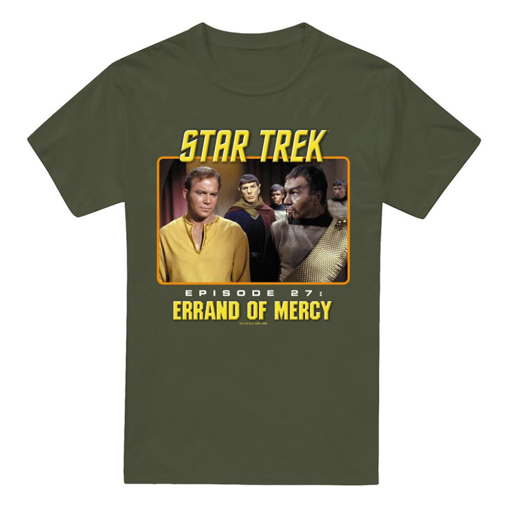 Star Trek (M, Military ) Mens Episode 27 T-Shirt Green
