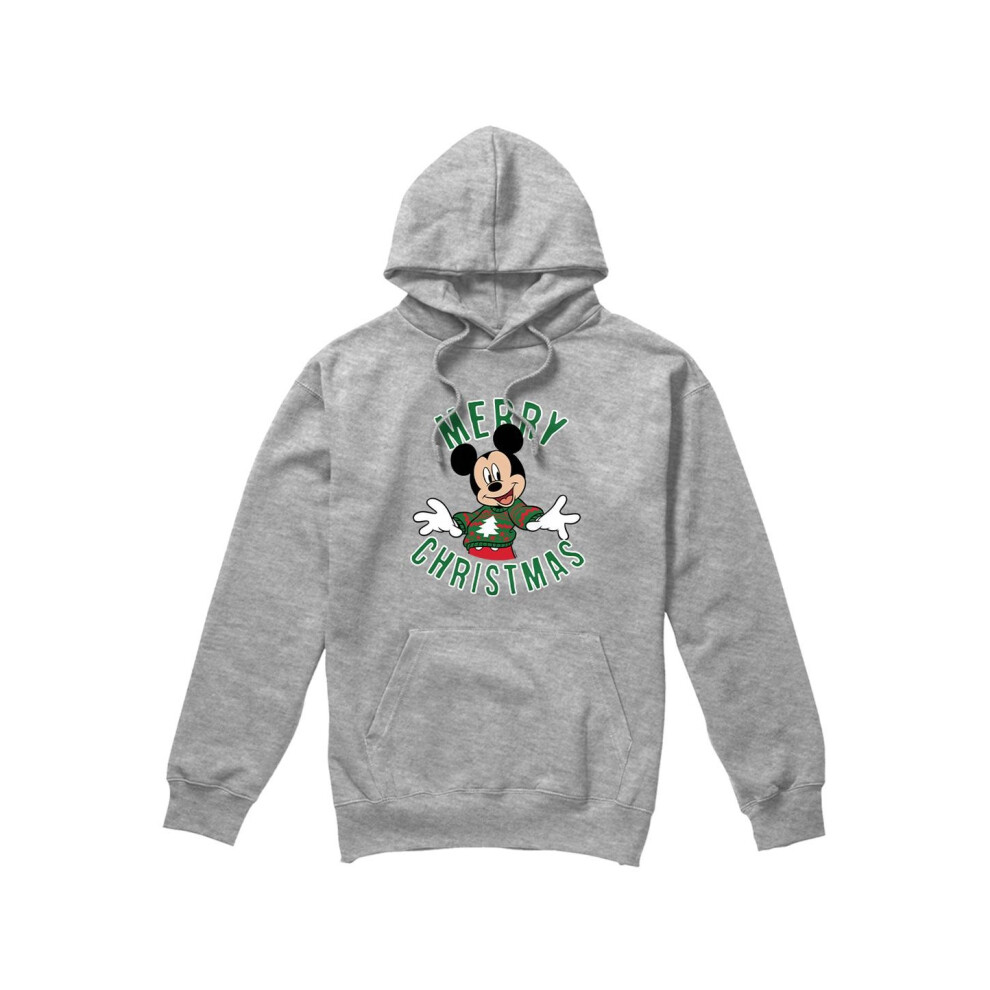 Disney (S, Sport Heather) Mens Mickey Mouse Christmas Sweater Hoodie