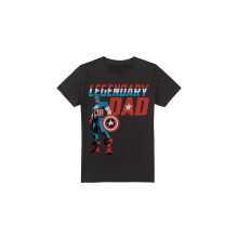 (3XL, Black) Captain America Mens Legendary Dad T-Shirt