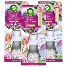 Air Wick Cosy Cottage Reed Diffuser Air Freshener Frosted Roses 3 x 42ml