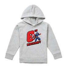 (12-13 Years, Athletic Heather) Captain America Childrens/Kids 6th Birthday Heather Pull Over Hoodie