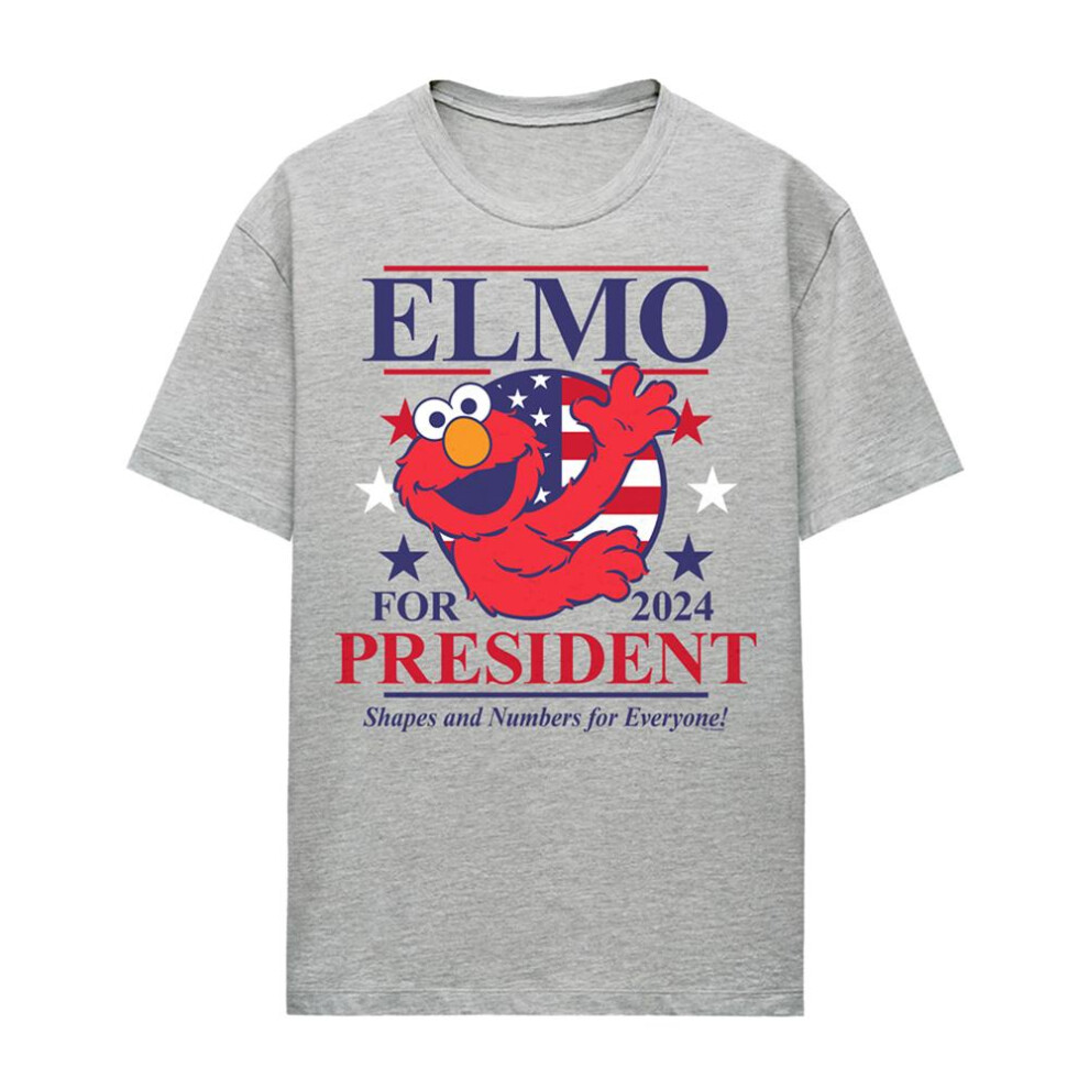 Sesame Street (Xl, Athletic) Womens/Ladies For President 2024 Elmo Heather T-Shirt Multicoloured