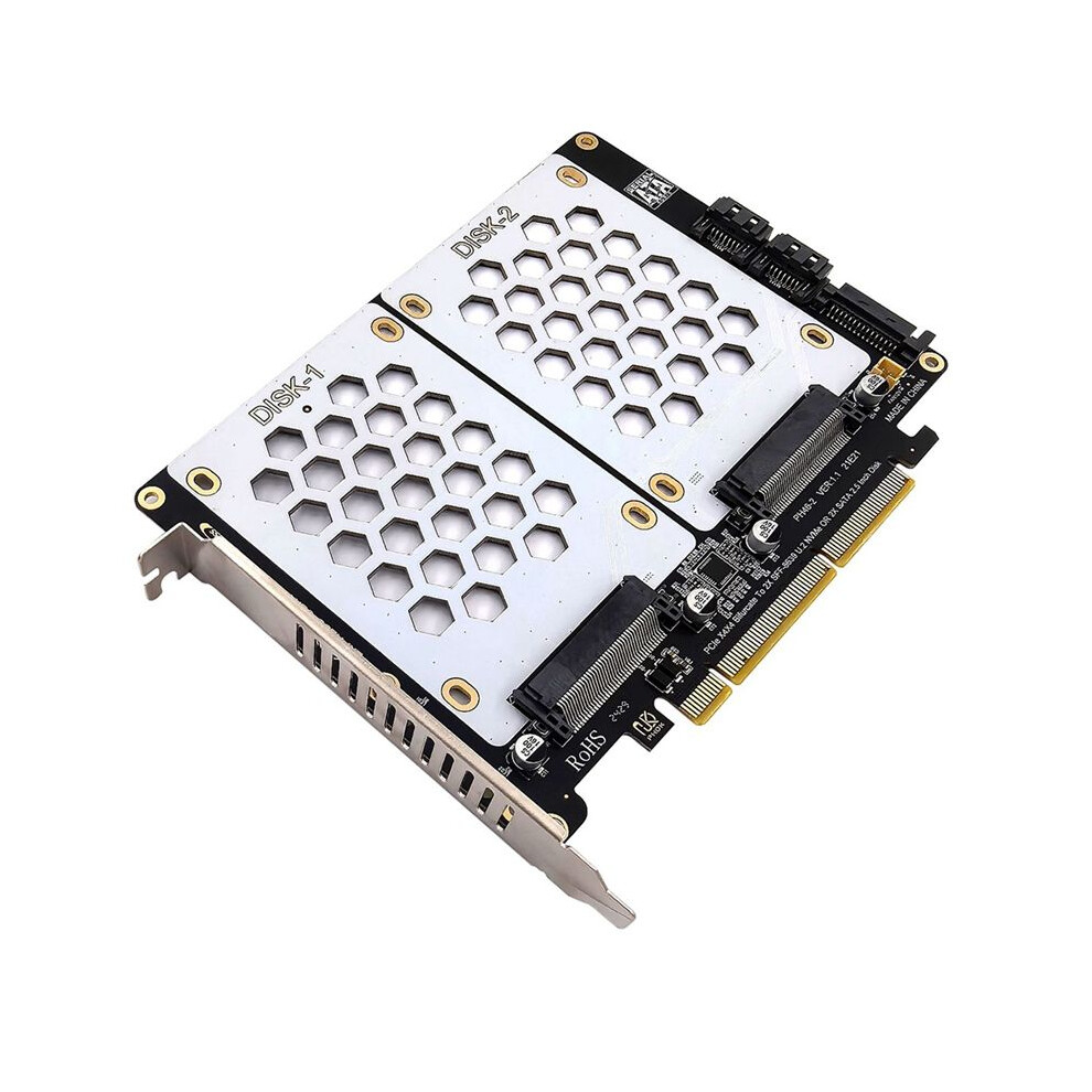 Ph46-2 Dual-Disk Sff8639 U.2 Nvme And 2.5-Inch Hard Drive To Pcie4.0 Split Card 6031949311142