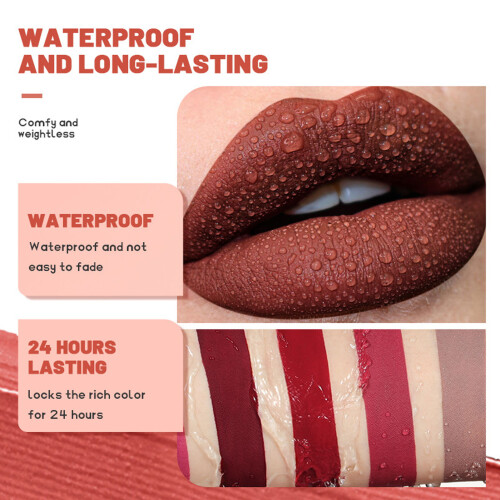 3er-Set Matte Lipgloss 5 ml x 3 Farben 01 03 04 2