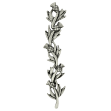 Brushed Antique Cascading Scottish Thistle Traditional Pewter Kilt Pin
