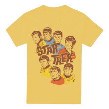 (XXL, Banana Yellow) Star Trek Mens Retro Illustrated Crew T-Shirt