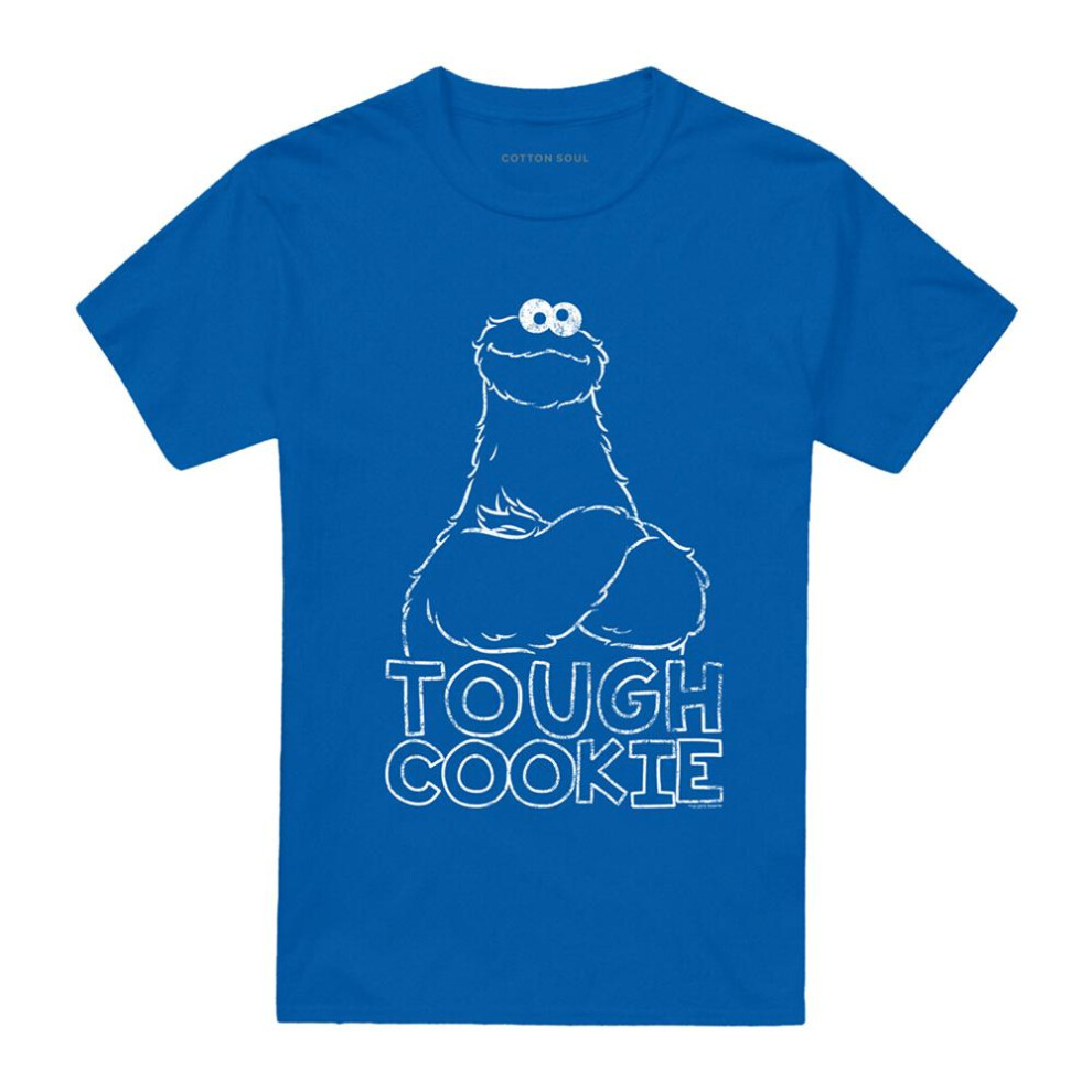 Sesame Street (S, Royal ) Unisex Adult Touch Cookie Cookie Monster T-Shirt Blue