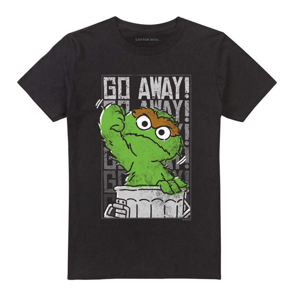 Sesame Street (Xl, ) Unisex Adult Go Away T-Shirt Black
