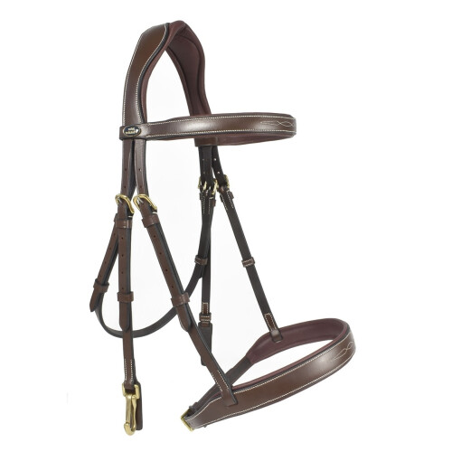 (Cob, Havana) Whitaker Madrid Leather Horse Snaffle Bridle