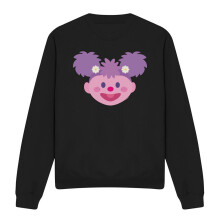 (S, S, Black/Black) Sesame Street Unisex Adult Kawaii Abby Cadabby Face Sweatshirt