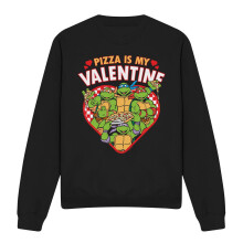 (M, Black) Teenage Mutant Ninja Turtles Unisex Adult Pizza Is My Valentine Sweatshirt