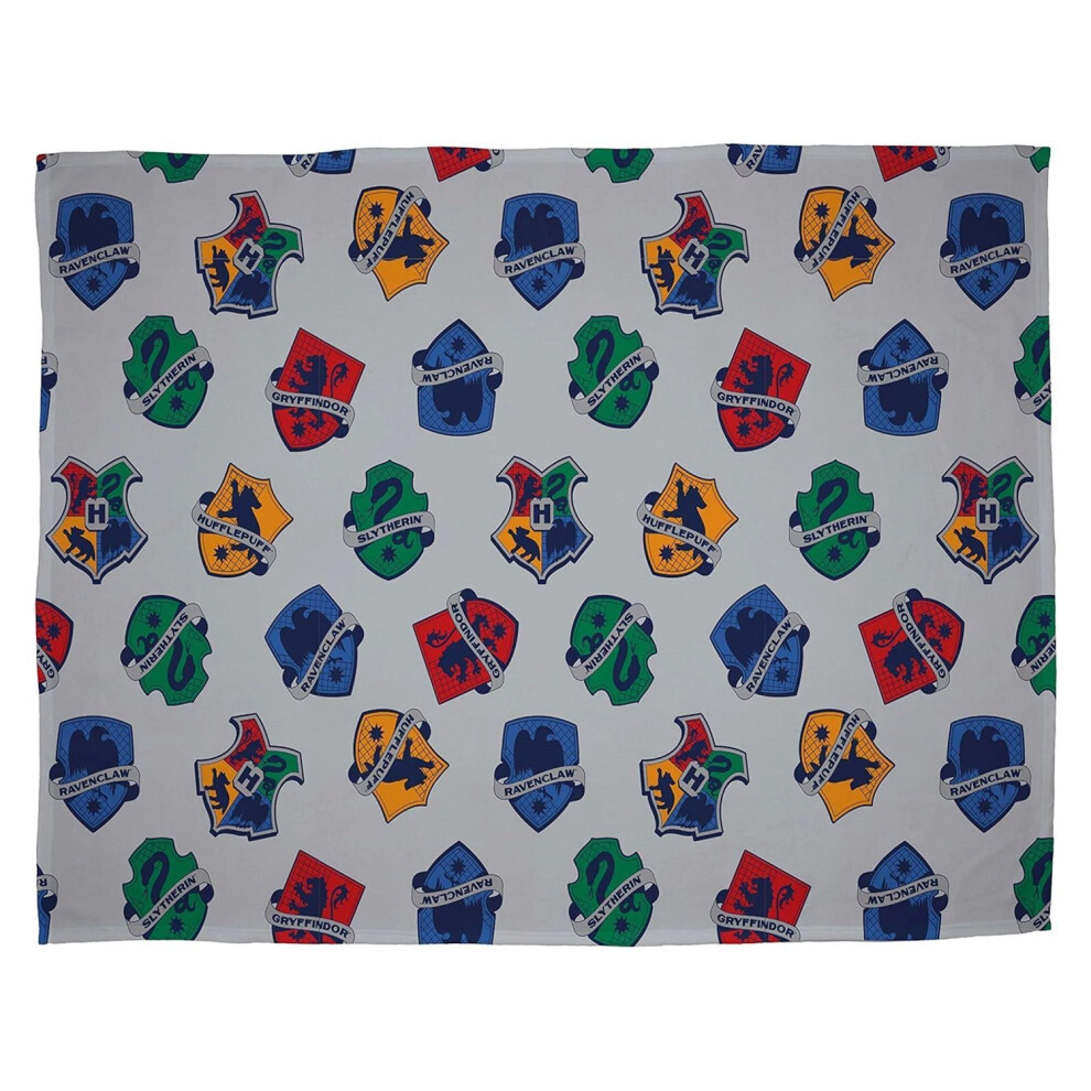 Harry Potter Fleece House Crests Blanket Multicoloured