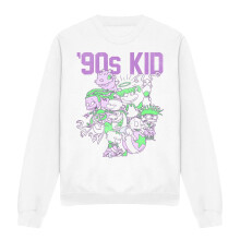 (XL, White) Nickelodeon Unisex Adult 90s Kid Sweatshirt