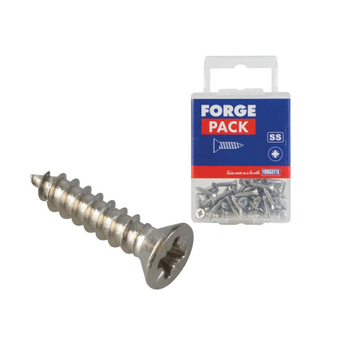 Forgefix Forgefix Self-tapping Screws, Pozi, Csk, A2 Stainless Steel 1