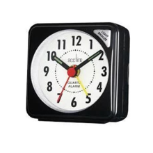 Acctim Ingot Quartz Travel Alarm Clock Light & Snooze - Black - 25/738BB
