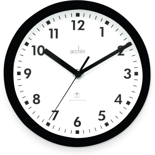 Acctim Acctim Nardo 20cm Radio Controlled Black Wall Clock 74663