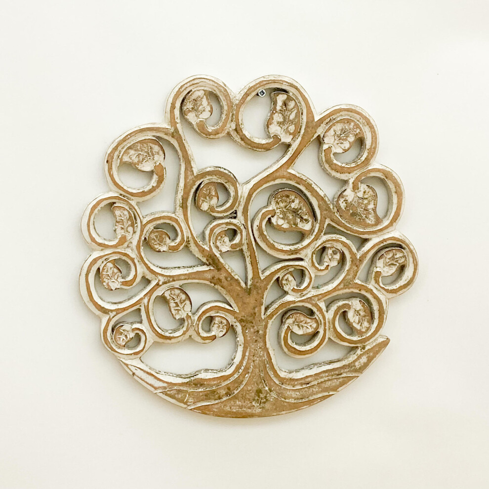 Msl 30Cm Hand Carved Wooden Tree Of Life