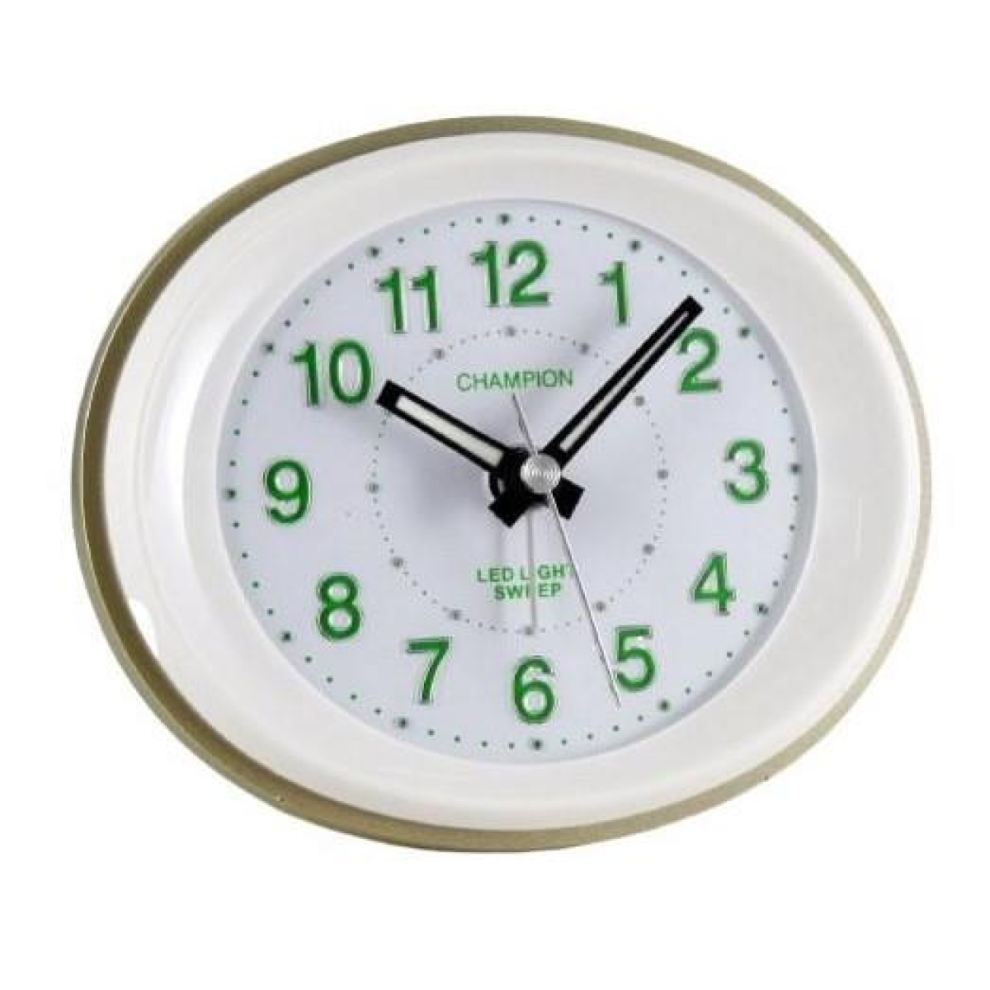 Champion Silent Sweep Alarm Clock Mf888g Gold