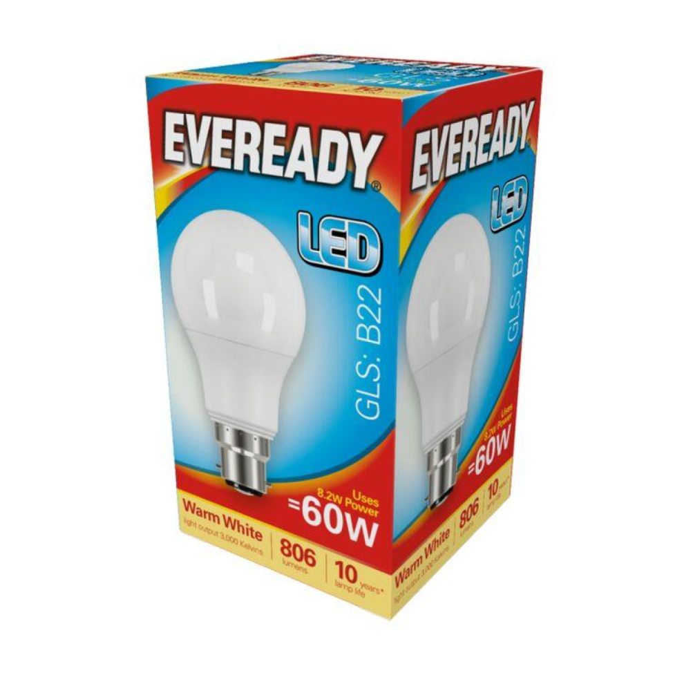 Eveready S13624 Led Bulb Gls 806Lm E27 Warm Pack Of 5 White