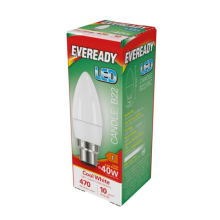 Eveready S14322 LED Candle Bulb 40w B22 (BC) 470lm 4.9W Cool White (Pack of 5)