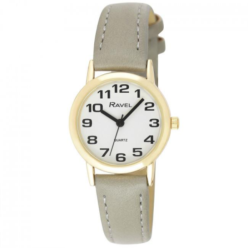 Ravel Ravel Ladies Basic White Dial Grey Leather Strap Watch R0105.43.2A