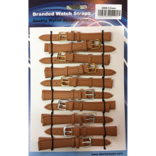 Leather Brown Tan Watch Straps Pk10 12mm 1008
